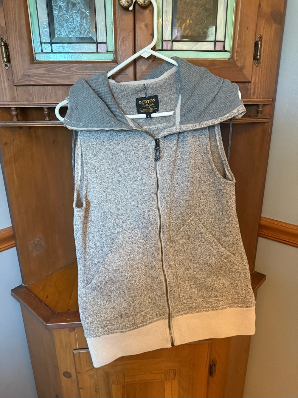 Burton Women's Starr Vest DryRide Fleece Full-Zip Hooded Gray - Size Small